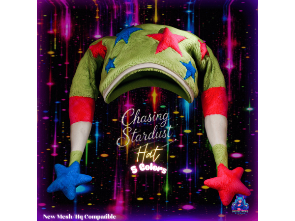 Alpha Chasing Stardust_Hat by PastelPaws - The Sims 4 Custom Content