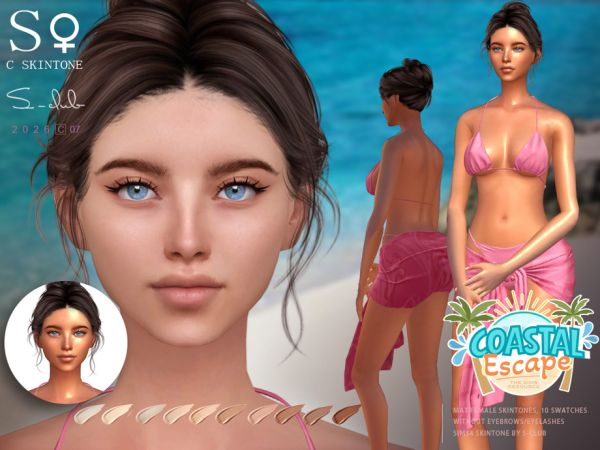 Alpha S CLUB FEMALE SKINTONES Coastal Escape Club by S - The Sims 4 Custom Content