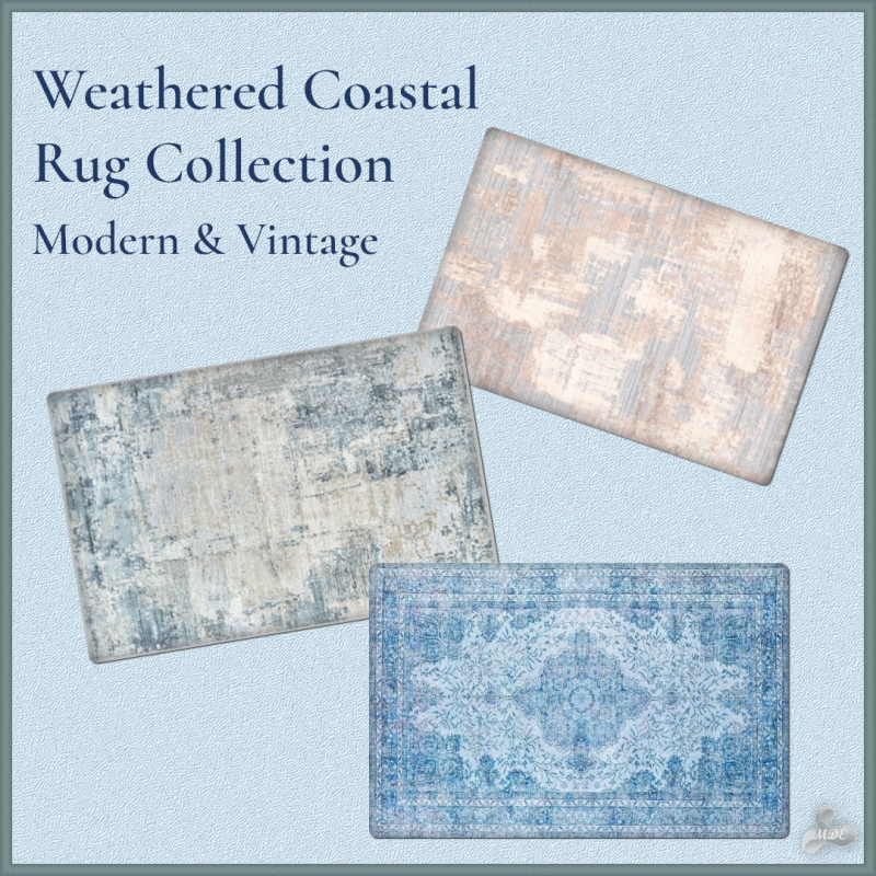 Maxis Match July Coastal Weathered Rug Collection by mde - The Sims 4 Custom Content