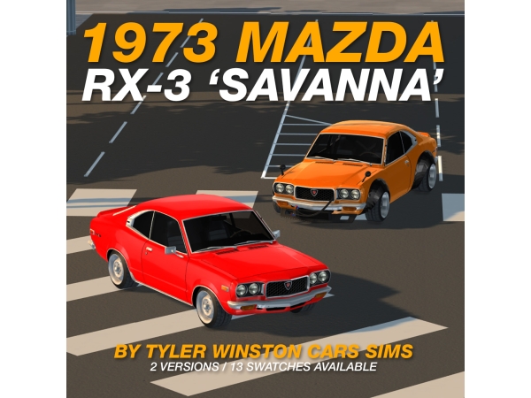 Alpha Tyler Winston Cars 1973 Mazda RX 3 - The Sims 4 Custom Content