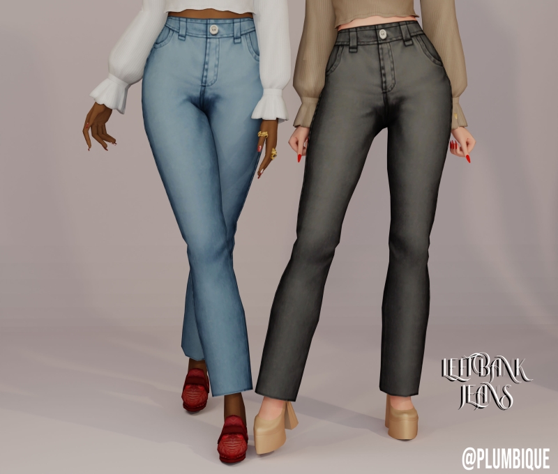 Maxis Match Plumbique_ LEFT BANK JEANS - The Sims 4 Custom Content