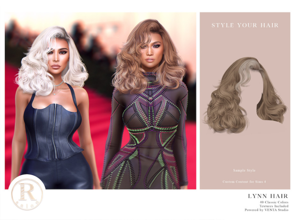 Alpha RAMA Lynn Hair by VentaStudio - The Sims 4 Custom Content
