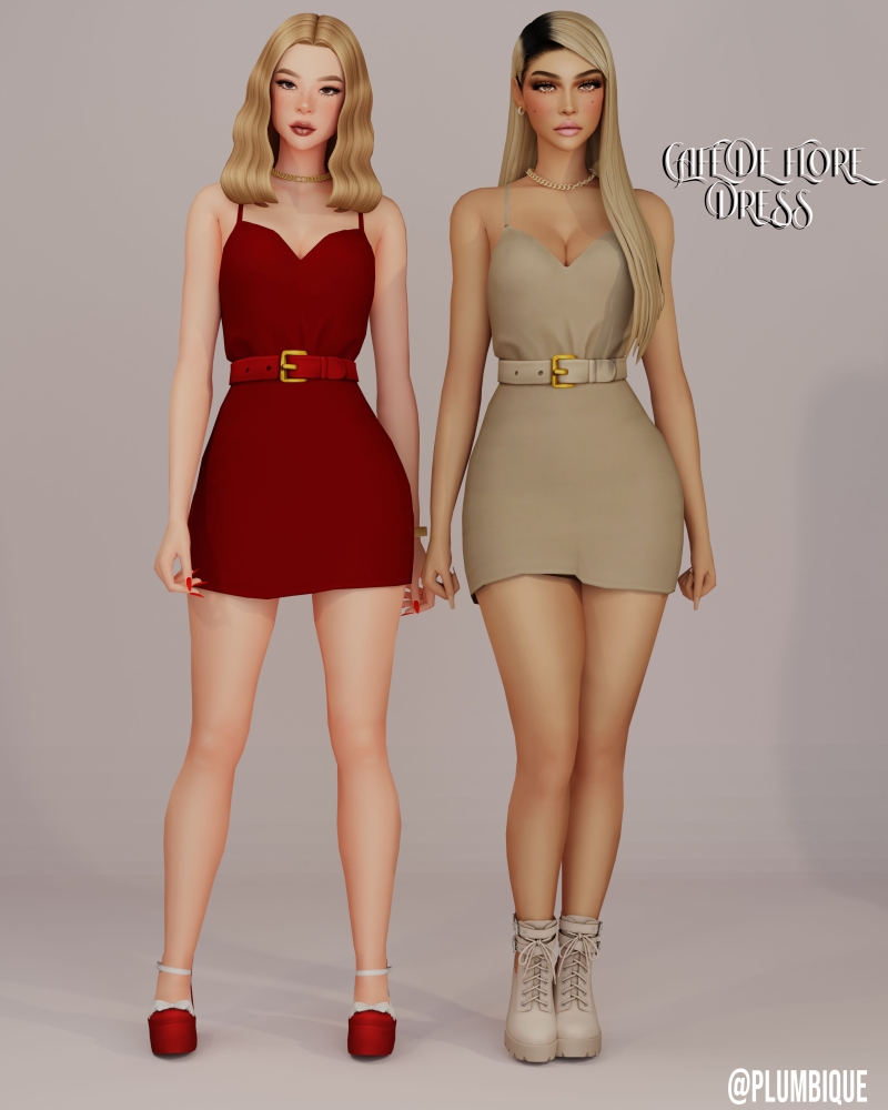 Maxis Match Plumbique_CAFÉ DE FLORE DRESS - The Sims 4 Custom Content