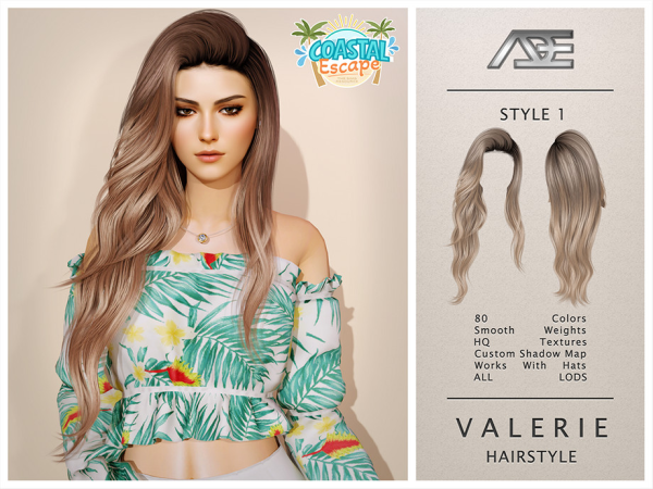Alpha Valerie Hairstyle Style 1 - The Sims 4 Custom Content