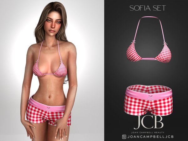 Alpha SOFIA BIKINI TOP AND SHORTS SET by Joan_Campbell_Beauty_ - The Sims 4 Custom Content