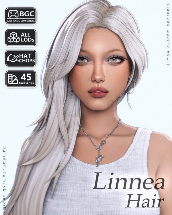 Maxis Match (Bluepill) 2026DROP_63_AF_Linnea Hair by simsfinds - The Sims 4 Custom Content