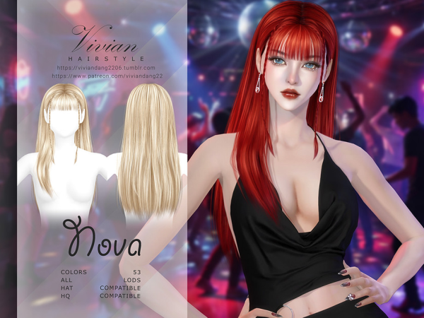 Alpha Nova Hairstyle by VivianDang - The Sims 4 Custom Content