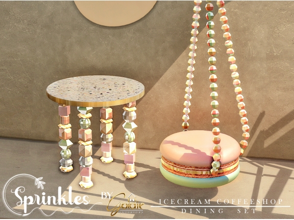 Alpha Sprinkles (dining set) - The Sims 4 Custom Content