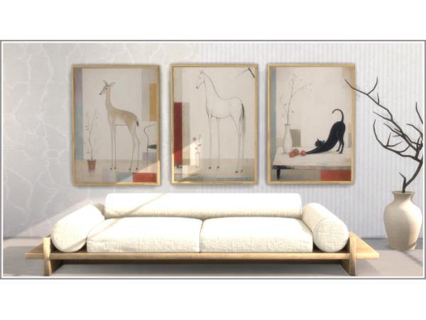 Mix Minimalist Animal Wall Arts - The Sims 4 Custom Content