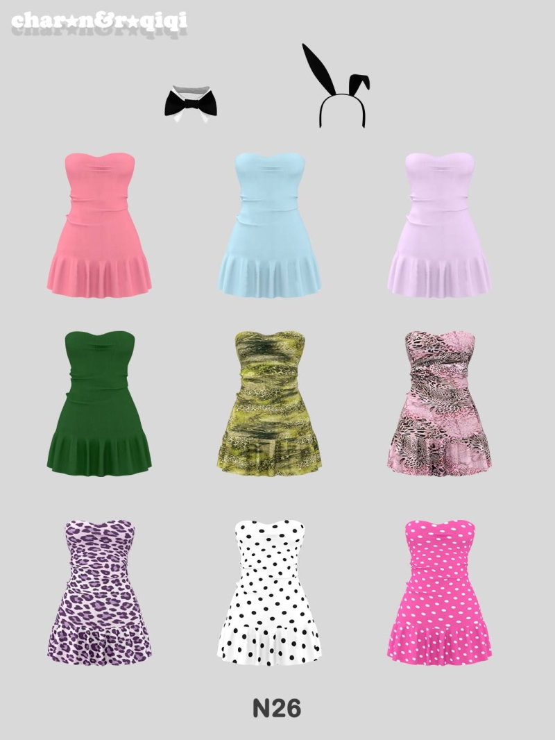 Mix [charonroqiqi]N26_dress by roqiqi - The Sims 4 Custom Content