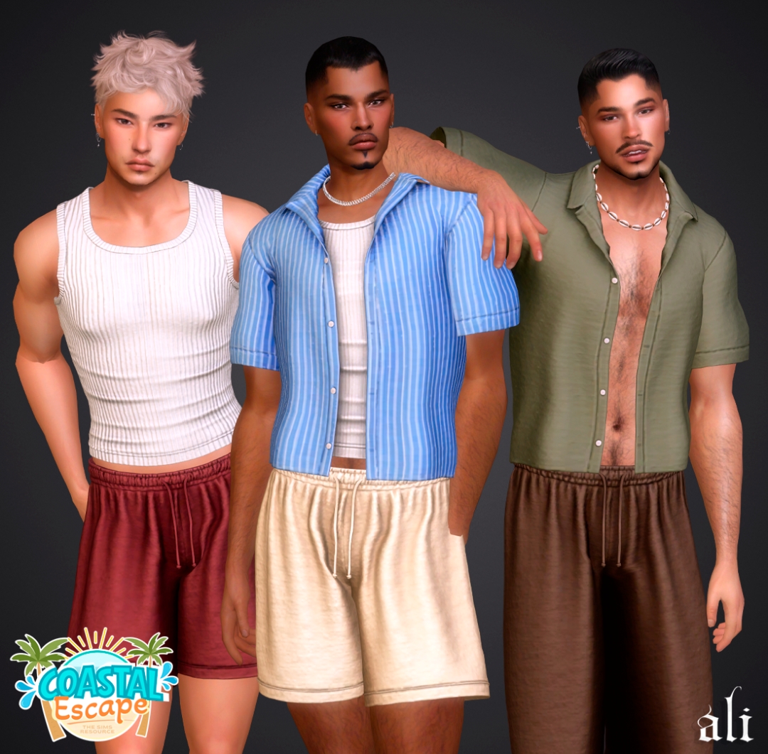 Alpha Coastal Escape SEBASTIAN set by ali - The Sims 4 Custom Content