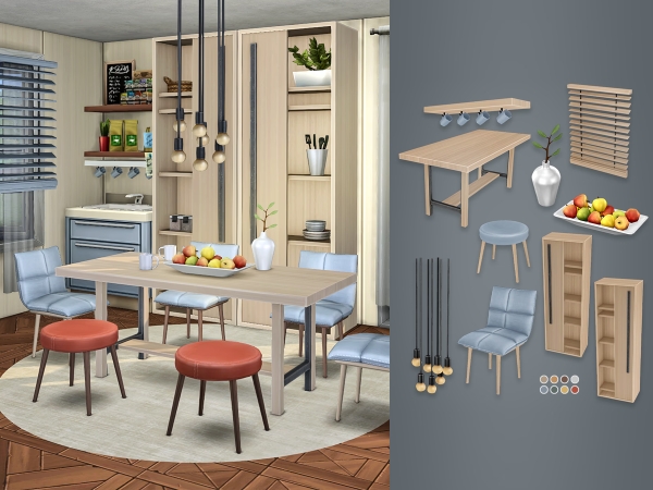 Maxis Match Quinn Dining Room - The Sims 4 Custom Content