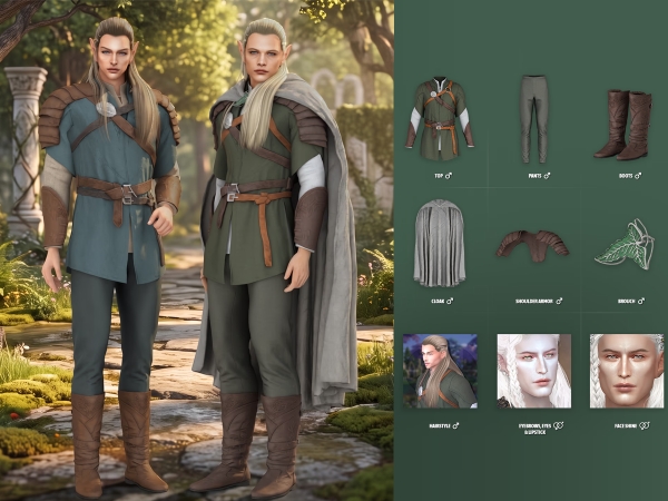 Alpha Legolas Lookbook - The Sims 4 Custom Content
