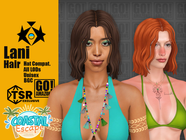 Maxis Match Lani Hair - The Sims 4 Custom Content