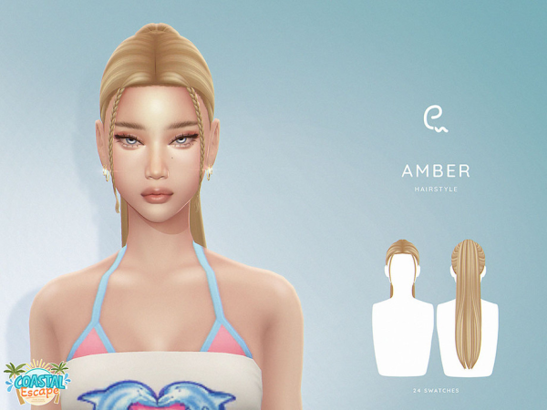Maxis Match Amber Hairstyle by Enriques4 - The Sims 4 Custom Content