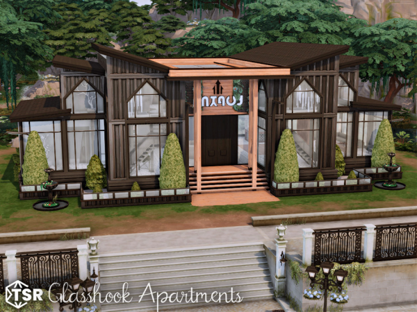 Maxis Match Glasshook Apartments l noCC - The Sims 4 Custom Content