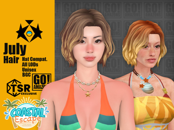 Maxis Match July Hair - The Sims 4 Custom Content