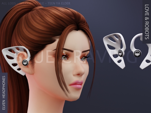 Alpha Blue Craving Elven Headphones - The Sims 4 Custom Content