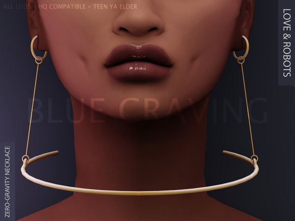 Alpha Blue Craving Zero Gravity Necklace - The Sims 4 Custom Content
