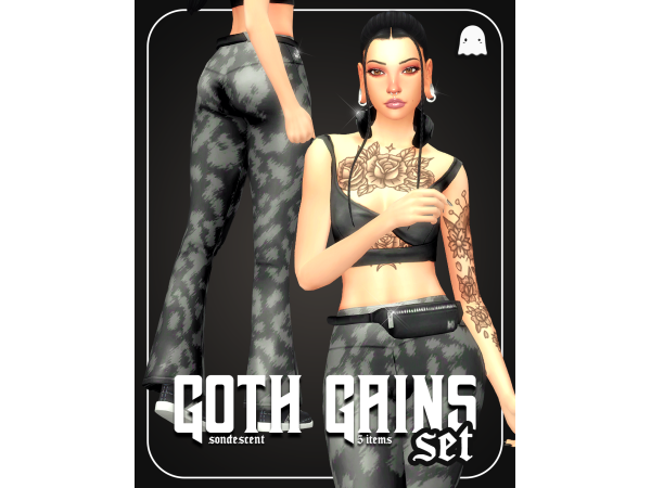 Maxis Match GOTH GAINS SET by sondescent - The Sims 4 Custom Content