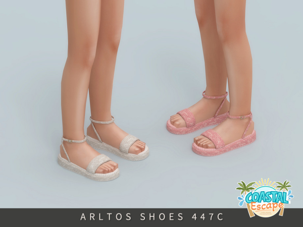 Maxis Match Woven Platform Sandals Child by Arltos - The Sims 4 Custom Content
