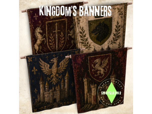 Alpha Kingdom's Banners by Snotra902 - The Sims 4 Custom Content