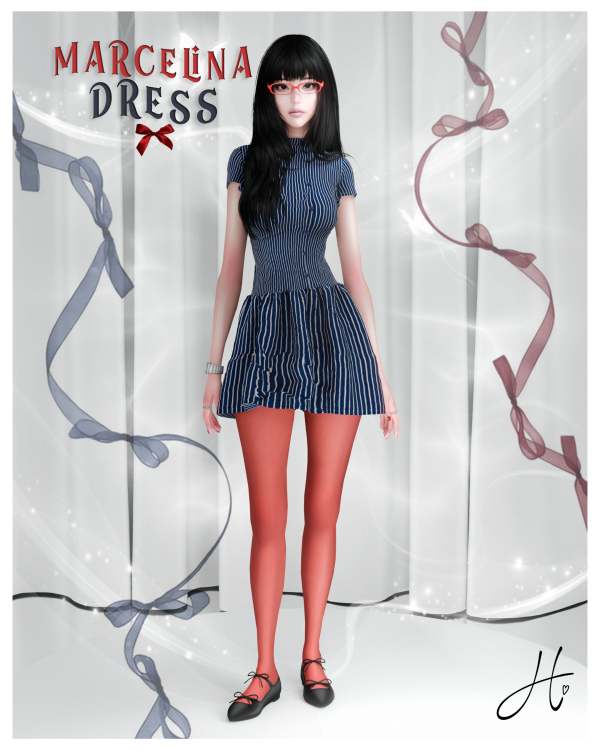 Alpha heartquake marcelina dress by simsfinds - The Sims 4 Custom Content