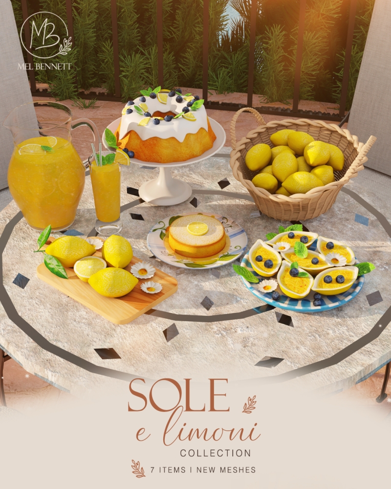 Mix Sole e Limoni Collection by melbennett - The Sims 4 Custom Content