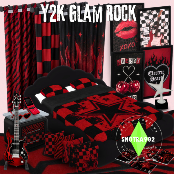 Maxis Match Y2K Glam Rock by simsfinds - The Sims 4 Custom Content