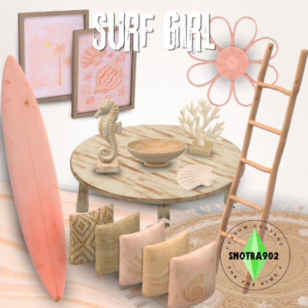 Maxis Match Surf Girl by simsfinds - The Sims 4 Custom Content