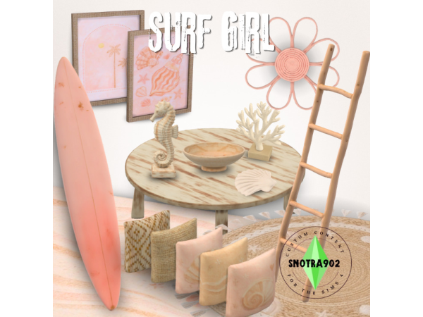 Maxis Match Surf Girl by Snotra902 - The Sims 4 Custom Content
