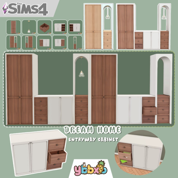 Mix Dream Home Entrance Cabinet by simsfinds - The Sims 4 Custom Content