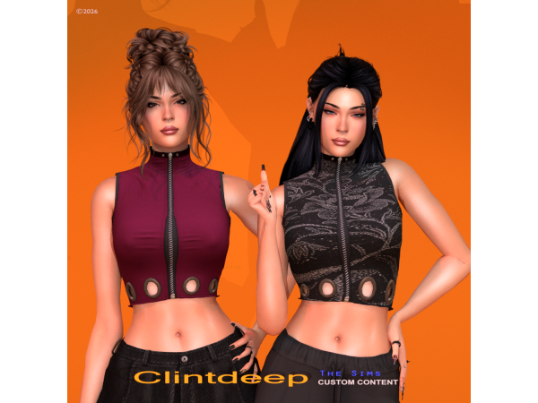 Alpha Clintdeep Lissa Crop Top Vest - The Sims 4 Custom Content