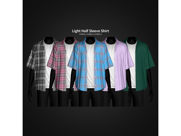 Alpha Light Half Sleeve Shirt by gorillax3 - The Sims 4 Custom Content