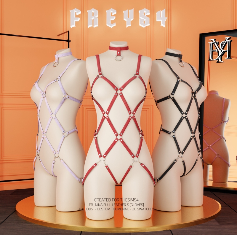Alpha FR_Nina Full Leather S [Gloves] by freys4 - The Sims 4 Custom Content