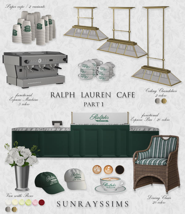 Alpha Ralph Lauren Cafe part 1 by simsfinds - The Sims 4 Custom Content
