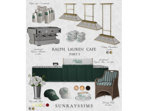 Alpha Ralph Lauren Cafe part 1 by Solarlines - The Sims 4 Custom Content
