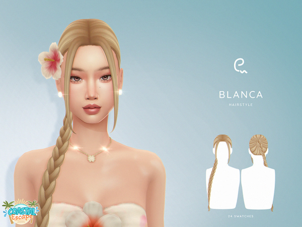 Maxis Match Blanca Hairstyle by Enriques4 - The Sims 4 Custom Content