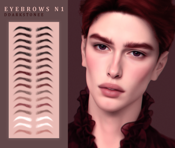 Alpha EYEBROW SET FOR BOYS by simsfinds - The Sims 4 Custom Content