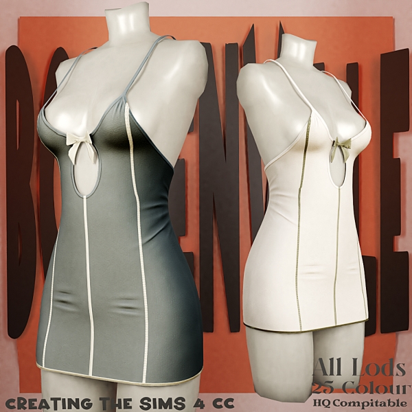 Alpha Boe_Larasaty Short Dress by boegenville - The Sims 4 Custom Content