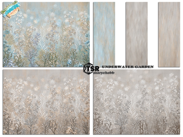 Mix Underwater Garden Murals - The Sims 4 Custom Content