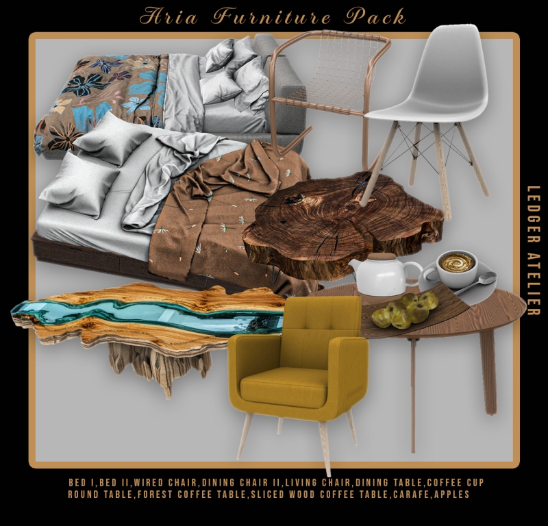 Alpha Aria Furniture Pack by ledger_atelier - The Sims 4 Custom Content