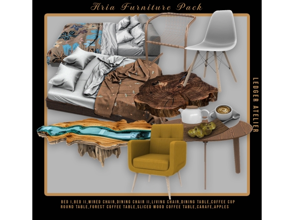 Alpha Aria Furniture Pack - The Sims 4 Custom Content