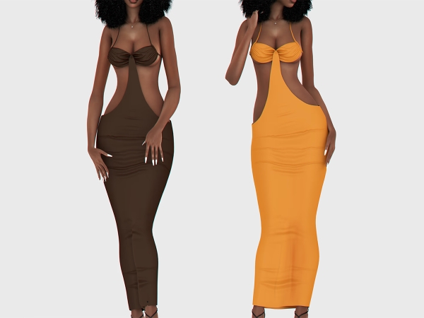Alpha Jamila Backless Long Dress - The Sims 4 Custom Content