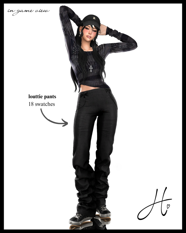 Mix heartquake louttie pants by simsfinds - The Sims 4 Custom Content