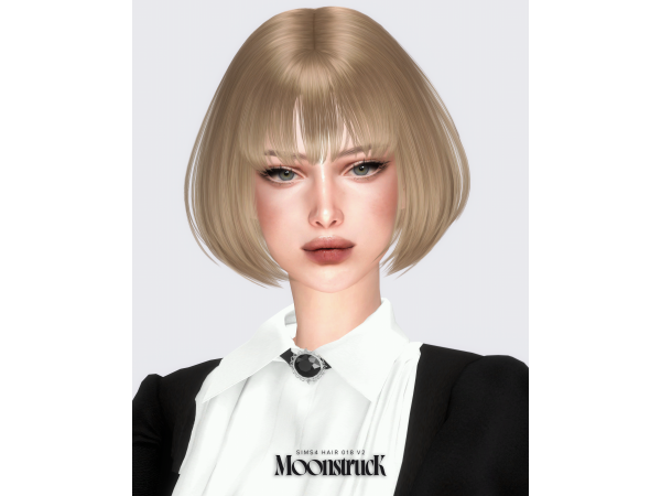 Alpha [SIMS4] HAIR_NO_018_V2 by MoonstrucK_3D - The Sims 4 Custom Content