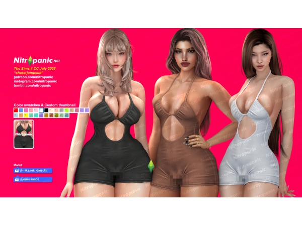 Alpha Nitropanic_Shasa Jumpsuit SQUISH - The Sims 4 Custom Content