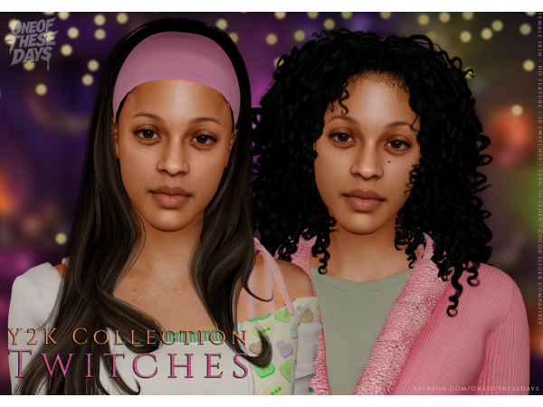 Alpha Y2K Collection Pack of 8 skins Part 44 Twitches (Tia Tamera) SKINSKINOVERLAY facemask beauty marks set lipstick tray files - The Sims 4 Custom Content