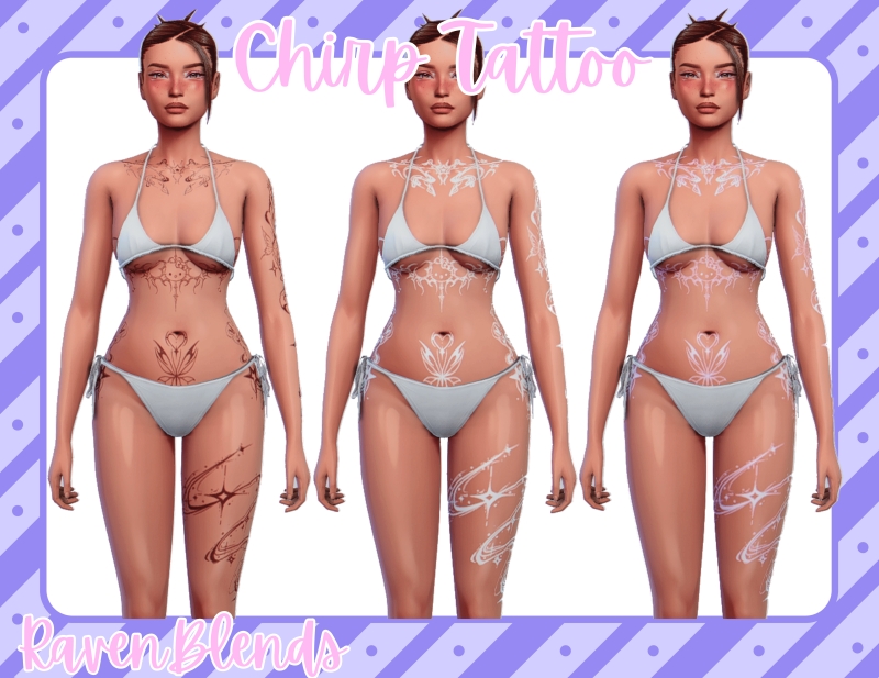 Alpha RavenBlends Tattoo Pack by ravenblends - The Sims 4 Custom Content