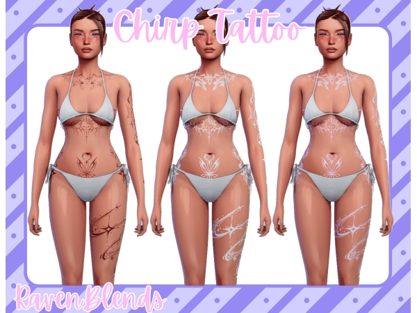 Alpha RavenBlends Tattoo Pack - The Sims 4 Custom Content
